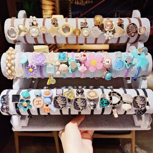 9/10/11PCS/Set Women Girls Elegant Geometric Alloy Scrunchie Hair Bands Ins Sweet Headband Rubber Bands Fashion Hair Accessories