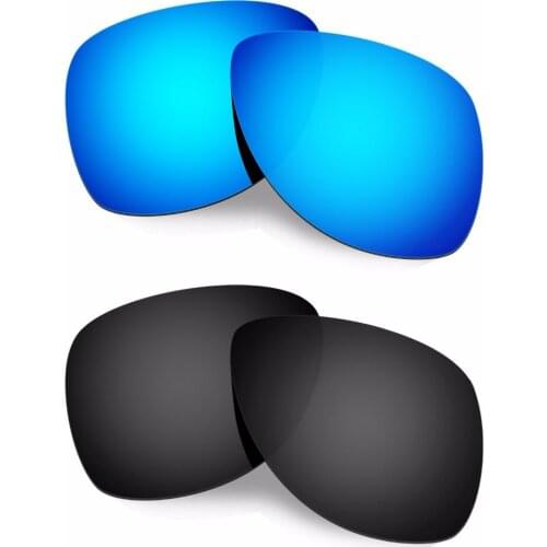 HKUCO For Oakley Dispatch 2 Sunglasses Polarized Replacement Lenses Blue/Black 2 Pairs 100% UVA & UVB