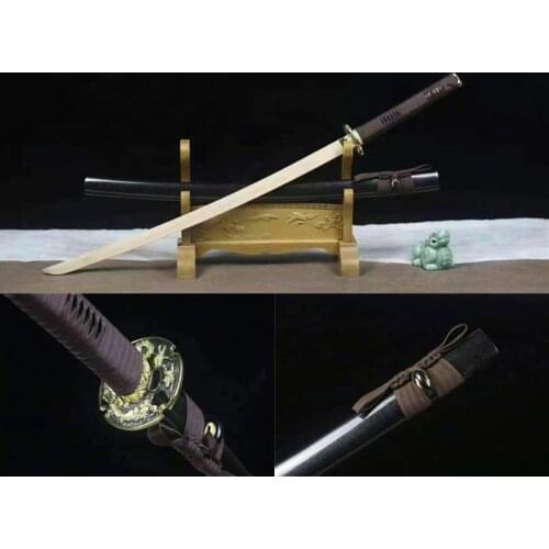 Iaido Wooden Sword Collection Draw Out The Sword Practice Props Wooden Training Samurai Blade Thickened Integrated Bamboo Knife