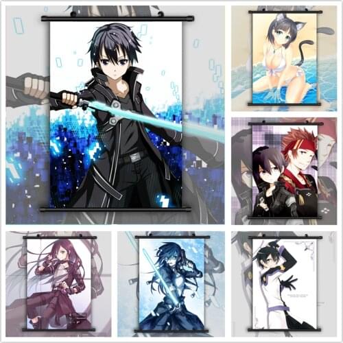 Sword Art Online Kirigaya Kazuto Anime manga wall Poster Scroll
