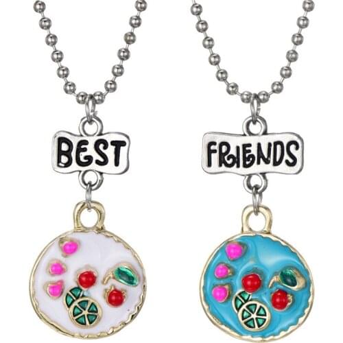Trendy Fruit Painted Pendant Necklace For Boys Girls Best Friend Jewelry For Friendship Christmas Gift