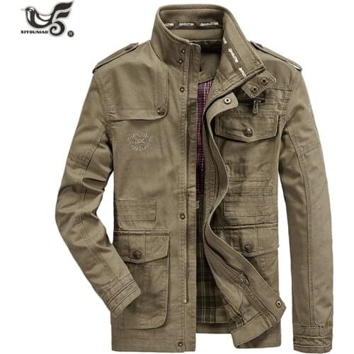 New Brand Military Jacket Men 100% Cotton Pilot Jacket Coat Mens streetwear Bomber Jackets Cargo Flight Jacket Male clothing