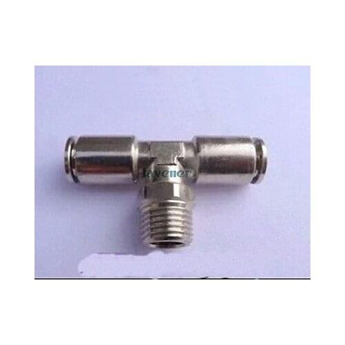 1/8" BSP male Thread X 6mm OD TUBE Nickel plated Brass Tee Union Quick connector Fittings