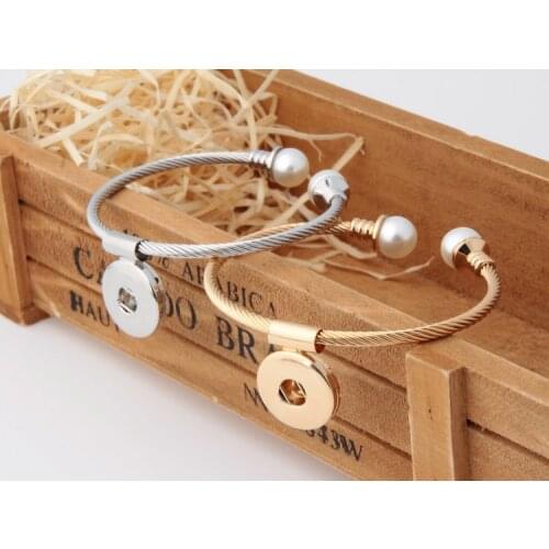 Newest Snap Bracelet Fit 18mm Snap Button Jewelry Real Stainless Steel Cuff Bracelet Unisex DIY jewelry Gifts