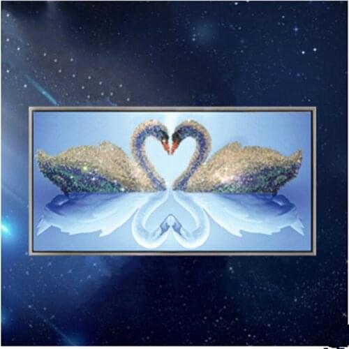 New 5D Diamond Painting Wedding Heart-to-heart Swan Diamond Embroidery Bedroom Living Room Stickers Diamonds Cross Stitch Kits