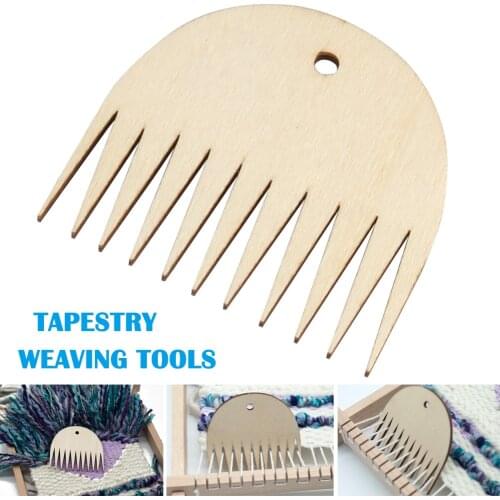 Newly Tapestry Weaving Tool Wood Loom Comb DIY Braided Tools Comb