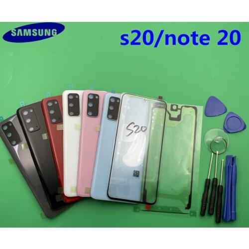 New Original Front Screen Glass Lens Samsung Galaxy S20 Plus Note 20 Ultra Rear Battery Cover Door Back Housing with Adhesive