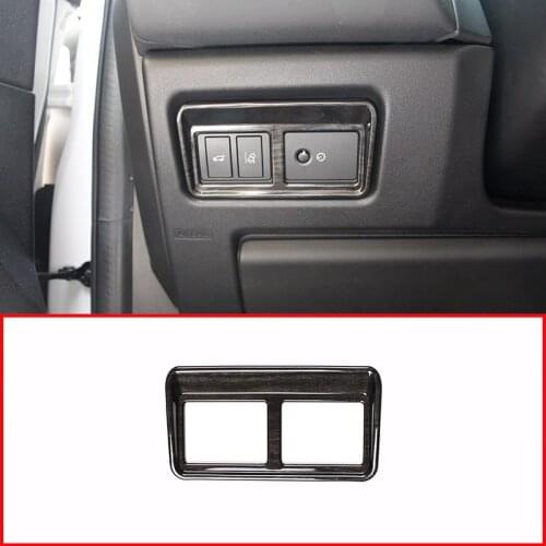 Black Wood Grain ABS Car Interior Tail Door Switch Frame Trim For Land Rover Discovery Sport 2015-2019 Accessories