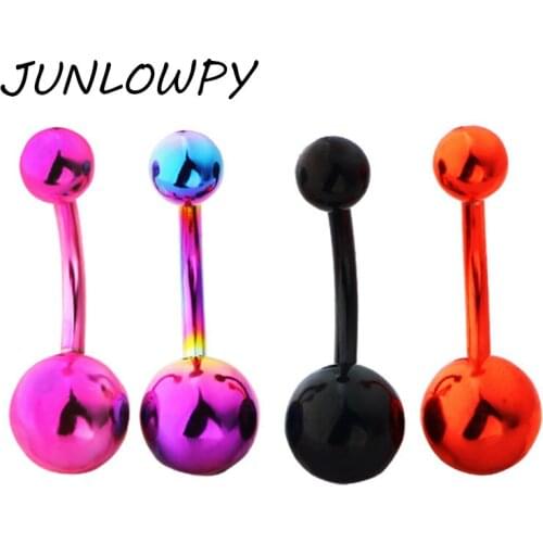 Sena Piercing Stainless Steel Belly Button Ring 50pcs Anodized Different Color Basic Classic Belly Button Naval Ring 14 Gauge