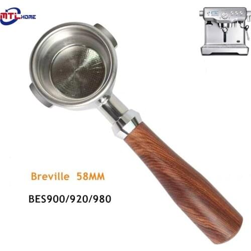 58MM Coffee Bottomless Portafilter For Sage Breville BES920/980/990 Replacement Filter Basket Coffee Accessories For Barista