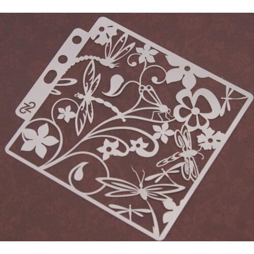Dragonfly Spray Pattern Pre-Drawing Lace Ruler Spray Masking Version Drawing Masking Hollow Out Template Scrapbooking Paper Card