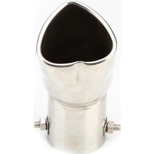 63mm Heart Shaped Universal Car Exhaust Muffler Tip Stainless Steel Pipe Chrome Exhaust Tail Muffler Tip Pipe Silver