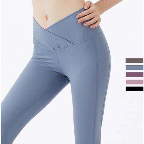 High elastic high waist peach buttocks slimming yoga pants nine minutes pants outdoor running pants Korean version
