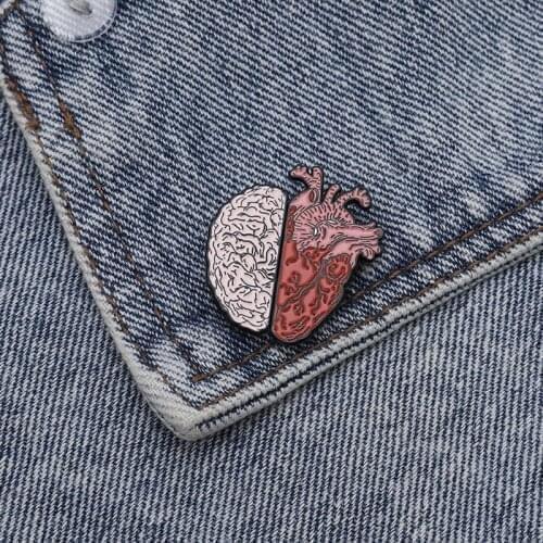 14 Styles Anatomical Heart Pin Kit Scientific Heart Enamel Lapel Pins Set Unisex LX9E