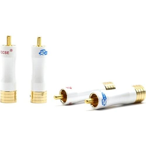 4pcs/LOT Reitilccs 24k Gold Plated DIY Audio RCA Plug, Signal Cable interconnector RCA jack ,hifi Audio RCA Connector plug