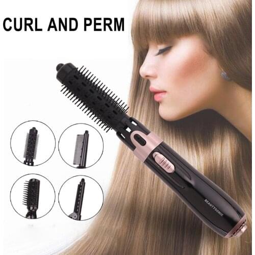 4 In 1 Hot Air Brush Hair Dryer And Volumizer Styler Hair Straightener Curler Comb Roller Waver One Step Styling Tools dropship