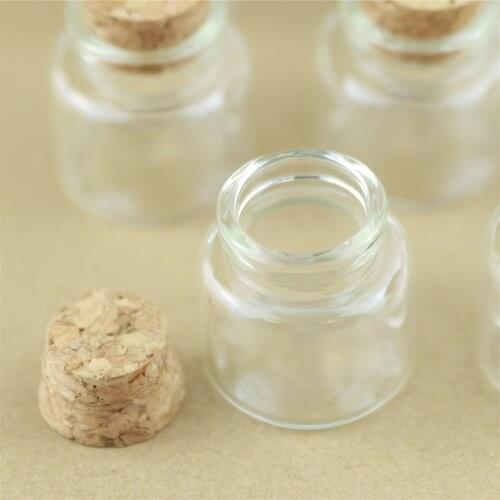 50pcs/Lot 30*30mm 10ml Corks Glass Bottles Crafts Tiny Jars Stopper Transparent Empty small Glass vial Bottles Mini container