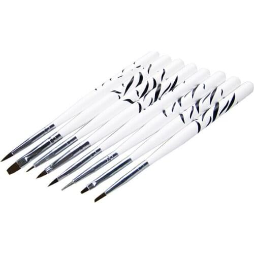 7PCS Brushes Set For Nail Art Painting Dotting Design Manicure Nail Brush Kit Pen Tool Storage Box Stand Makeup Accessories