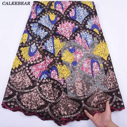 African Sequin Net Lace Fabric 2021 High Quality Sequin Lace With Wax Nigeria Wedding Lace Fabric French Tulle Lace Fabric S2114