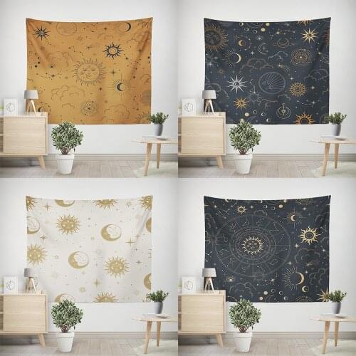 Witchcraft Meditation Home Decoration Accessories Pattern Moon Sun Living Room Bedroom Wall Tapestry Home Decor Wall Hanging