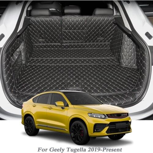 Car Styling PU Leather Trunk Mat Rear Liner Cargo For Geely Tugella 2019-Present Waterproof Carpet Protector Pad Auto Accessory