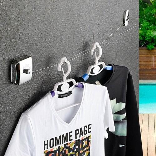 Behogar Adjustable Stainless Steel Clothesline Clothes Rope Line String Drying Rack Dryer for Indoor Outdoor Use 2.8m/9.19ft