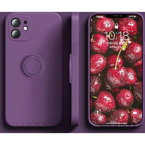 Case For iPhone 12 Case Ring Holder With Lanyard Silicone Cover For iPhone 11 12 Pro Max Mini XR X XS Max 7 8 Plus SE 2020 Case
