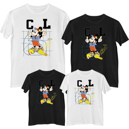 Disney Mickey Mouse T-shirt Summer Comfortable 100% cotton Fashion clothes for teens T-shirt men boys clothes matching clothes