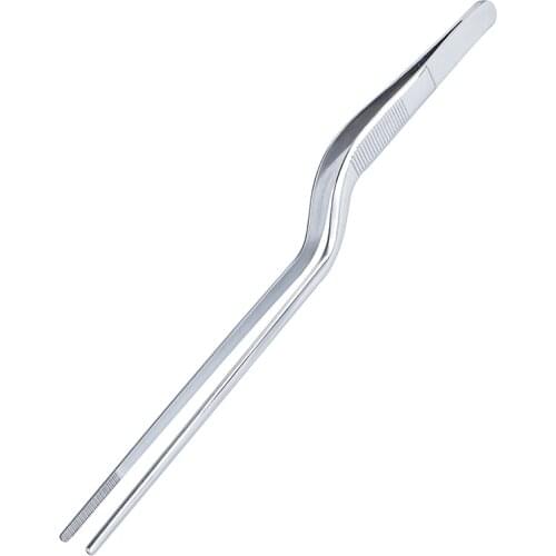 Stainless Steel BBQ Long Tweezers Multi-purpose Garden Kitchen Bread Clips