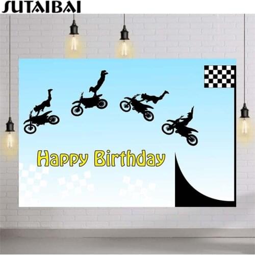 Motocross Racing Photography Background Motorcycle Race Car Motrobike Boy Kids Happy Birthday Portrait Backdrop Photo Studio