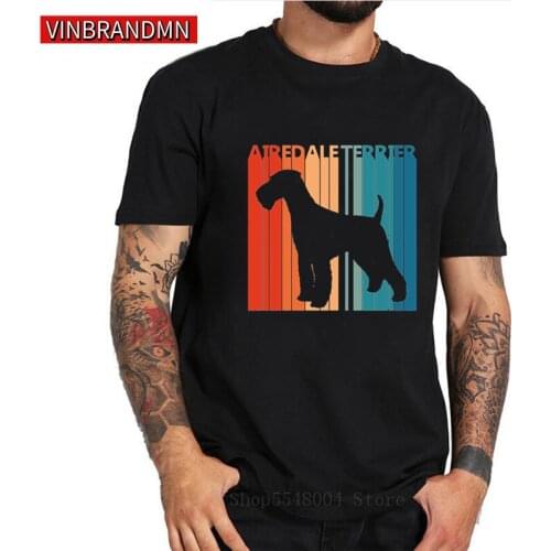 Vintage 1970s Airedale Terrier Dog Owner Gift T Shirts Men dog lovers t-shirt brand cotton Clothing hipster Tops retro tee shirt