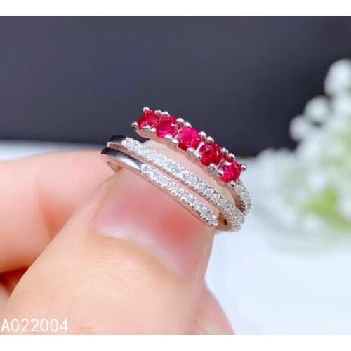 KJJEAXCMY fine jewelry 925 sterling silver inlaid natural gemstone ruby new Female ring fashion Support test hot selling