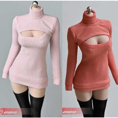 1/6 woman open chest sweater doll model accessories For 12 inch Action doll female body