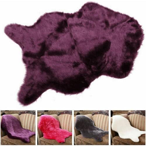 Faux Fur Sheepskin Rug Faux Fleece Chair Cover Seat Pad Soft Home Decor Faux Wool Leather Sofa Rug