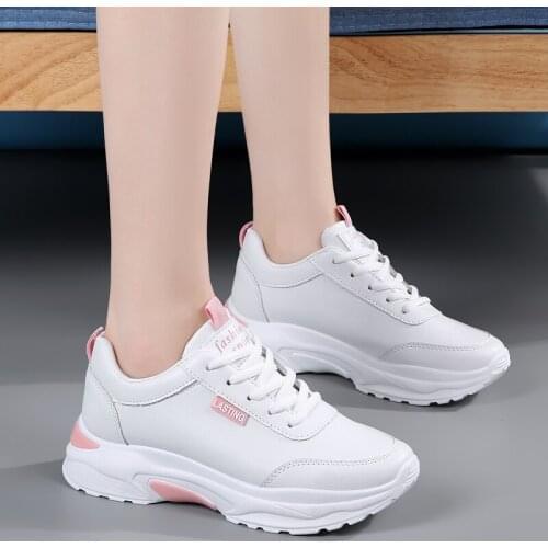 Running Shoes for Women Outdoor Breathable Fashion Womens Jogging Sports Shoes Fitness Sneakers Female PU Leather Casual Shoes