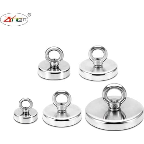 KNJ20 25 32 36 42 48mm strong magnet NdFeB strong fishing magnet round steel sleeve magnetic ring pot magnetic iron absorption