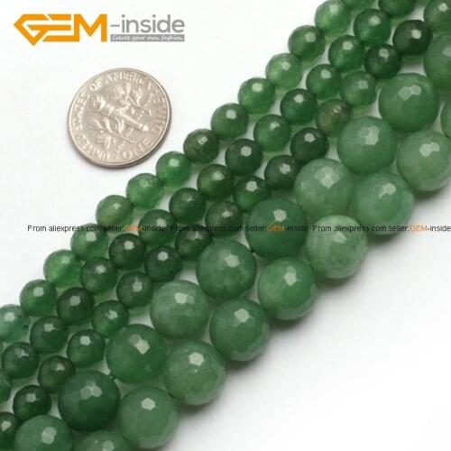 Natural Round Faceted Green Aventurine Beads For Jewelry Making 6-10mm 15inches DIY Free Shipping Wholesale Gem-inside