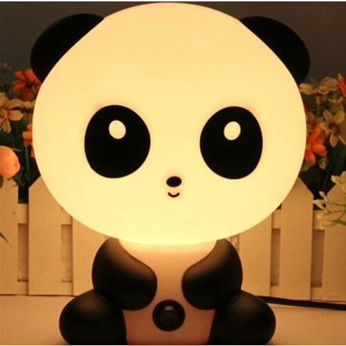 Chinese Panda Night Sleeping Lamp Baby Room Cartoon Table Lamps for Bedroom Living Room E14 Led Art Deco Study Desk Lamps