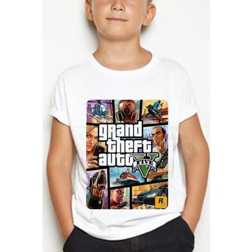 2020 new Grand Theft Auto Game Tops Clothing GTA 5 t shirt Outwear Costumes Kids Clothes Girls T Shirts men summer Tshirt