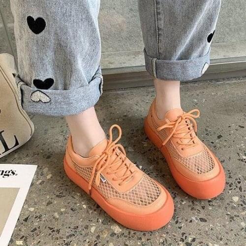 Apanzu New Summer Mesh Breathable Ladies Sneakers Bread Sole Super Comfortable Casual Shoes All-match Lightweight Lazy Shoes