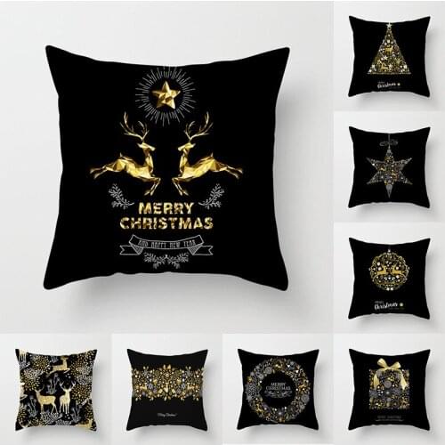 New Black Moose Series, Christmas, Car, Restaurant, Office, Sofa PillowCase45*45cm(no Pillow Core, Single Side Design)