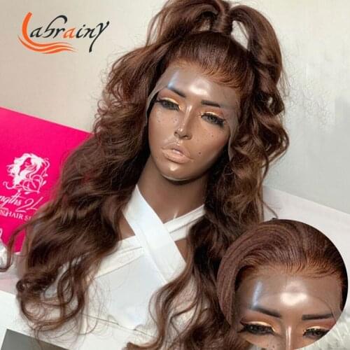 Brown Colored 13X6 HD Lace Frontal Body Wave Wigs Honey Blonde 13x4 Lace Front Wavy Human Hair Water Wave Wig Full For Women
