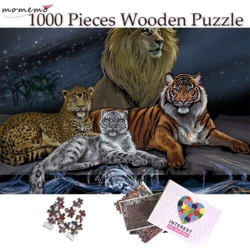 MOMEMO Catamount Jigsaw Puzzle 1000 Wooden Adults Puzzles Famous Painting 1000 Pieces Puzzle Toys for Grownups Teenagers Kids