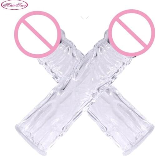 Man Nuo Huge Penis Enlargement Condoms Penis Extension Sleeves For Men Adults Reusable Condom Male Cock Rings Sex Toys for Man