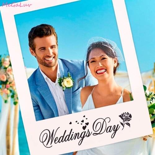 Wedding Day Photo Booth Props Paper Photography Selfie Frame Background Wedding Bridal Shower Party Decoration Supplies