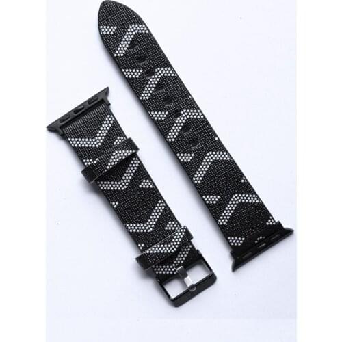 Genuine Leather for Apple Watch Black Bands 38 40mm 42 44mm for iWatch SE Womens Strap Classic Wristband Series 6 5 4 3 2