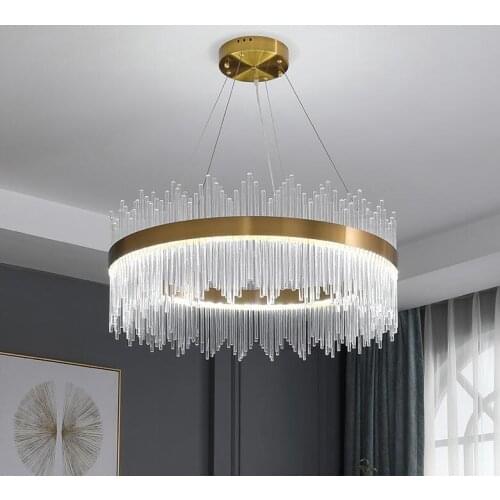 Light luxury chandelier postmodern crystal light Nordic simple living room light dining room light chandelier bedroom light LED