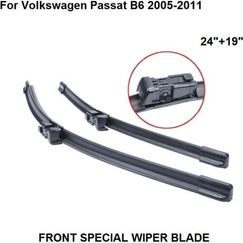 24"+19" Windscreen wiper blades for Volkswagen Passat B6 2005-2011 Car Accessories For Auto Windshield Wipers New
