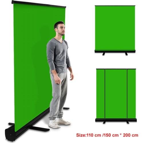 PYNSSEU 150cm*200cm Background Collapsible Green Screen Chromakey Backdrop Pull-up Stand For YouTube Video Game Virtual Studio