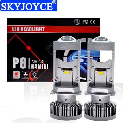 SKYJOYCE 1 Set New P8 H4 LED HiLo Beam Mini Projector Lens Headlight 12V 24V 6000K 100W 8000LM Auto Car Light Canbus LED Bulbs